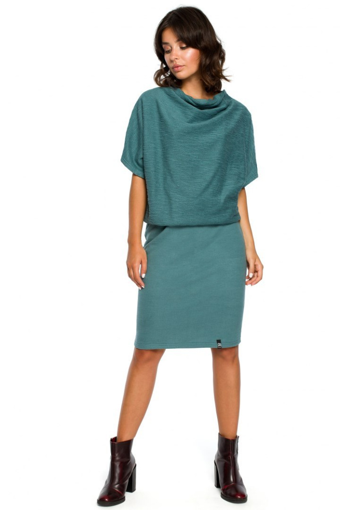 Sukienka midi - Ołówkowy dół - turkusowa